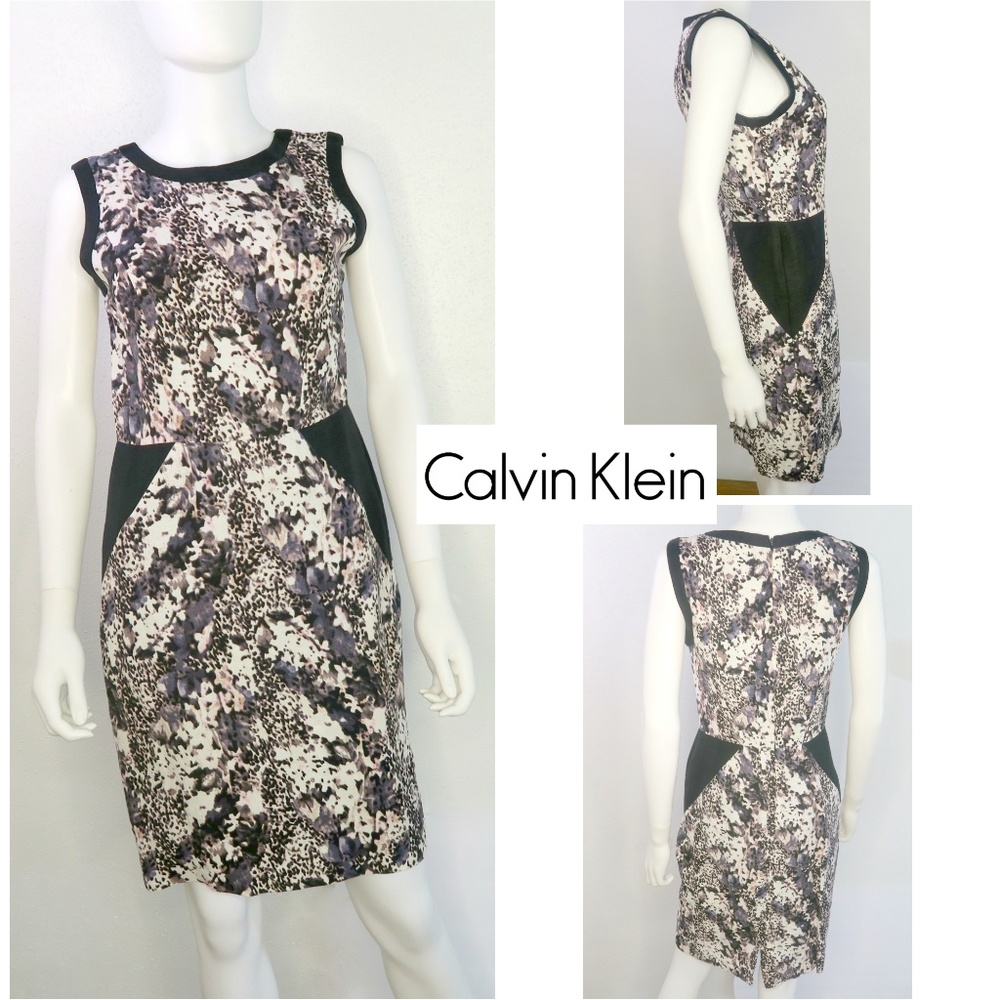 Calvin Klein Print Linen Shift Dress